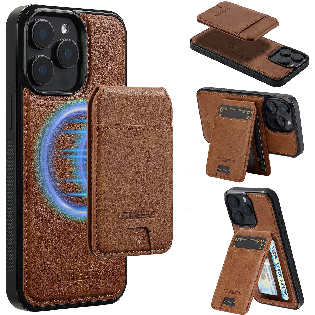 2-in-1 Detachable MagSafe Leather Flip Wallet Case for iPhone 11-18 - Product View 8