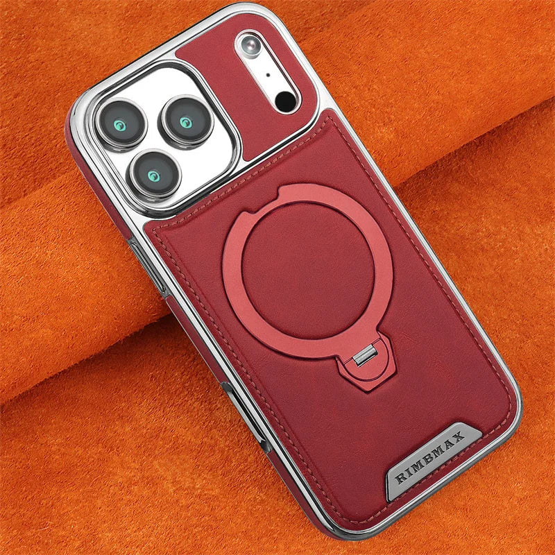 PureGuardCases Rotating Leather Stand iPhone Case – MagSafe Shockproof Cover