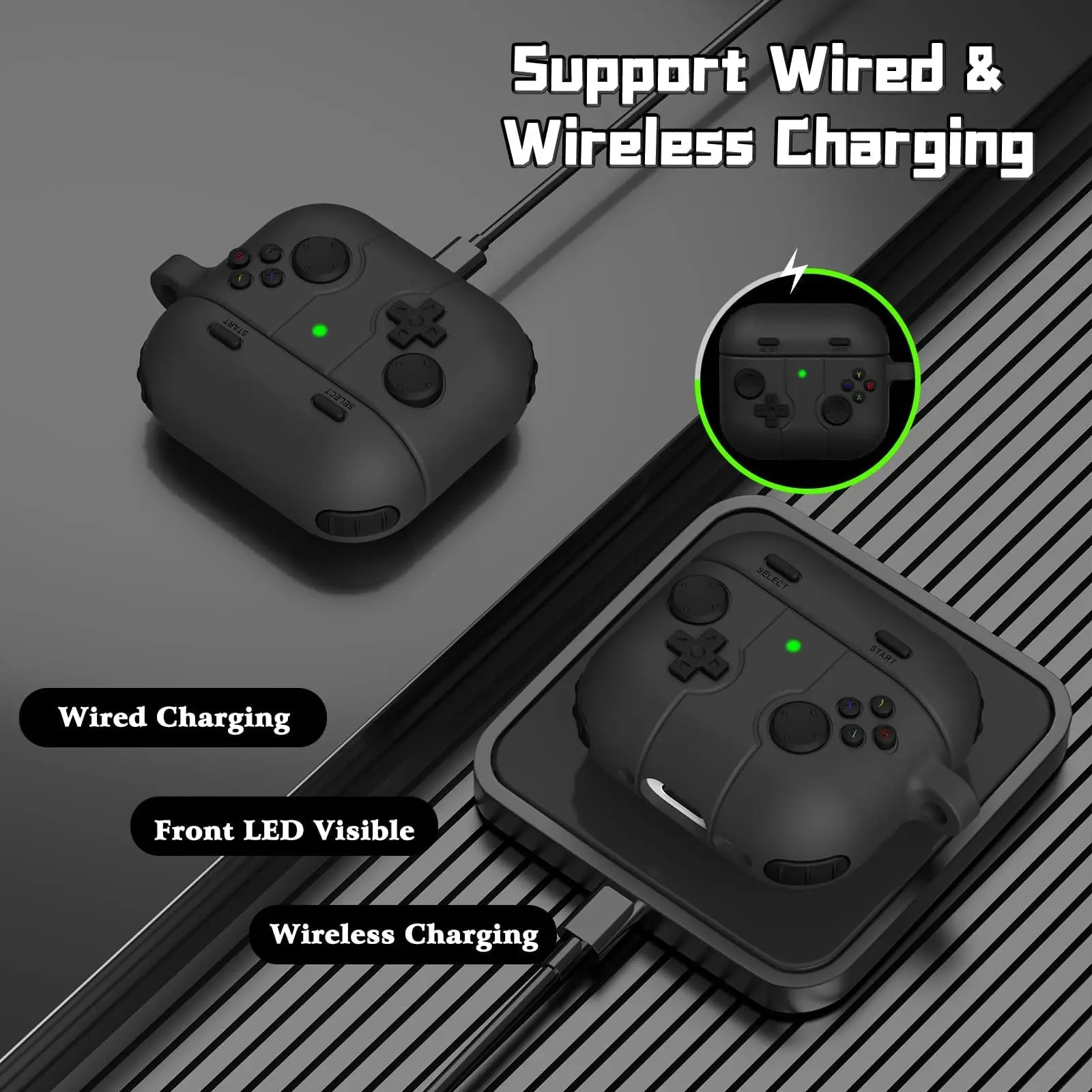 PureGuardCases Classic Game Silicone Case for AirPods 4