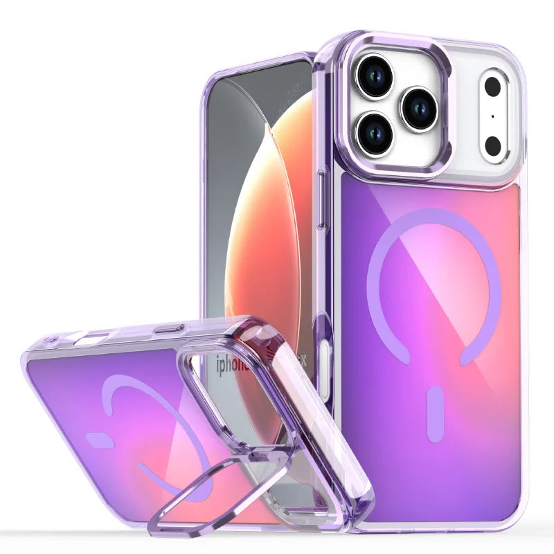 PureGuardCases Luxury Matte Lens Stand iPhone Case – MagSafe Magnetic Cover