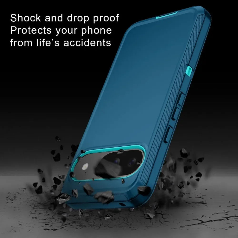 3-Layer Rugged Case Pixel 8-11, slim profile