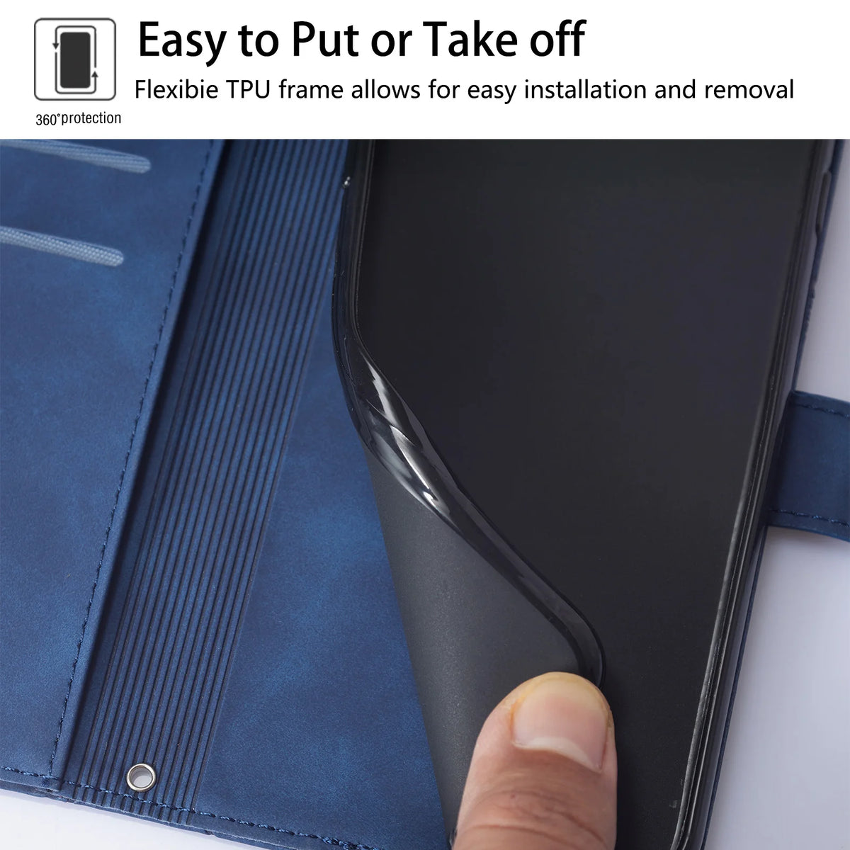 Geometric Embossed Magnetic Flip Wallet Case for Samsung Galaxy A51 5G, A20 & A Series - image 3