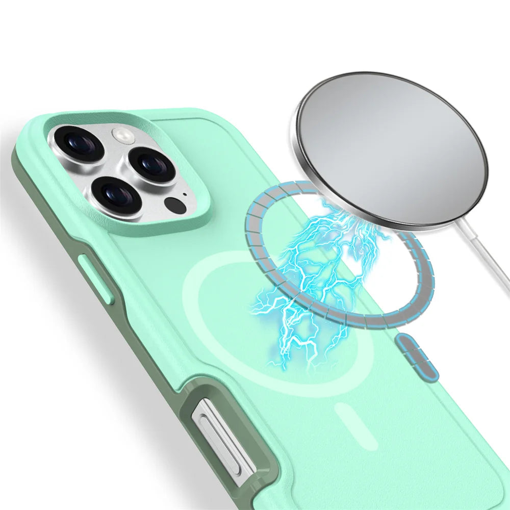 PureGuardCases Dual Layer Armor iPhone Case – MagSafe Shockproof Matte Cover