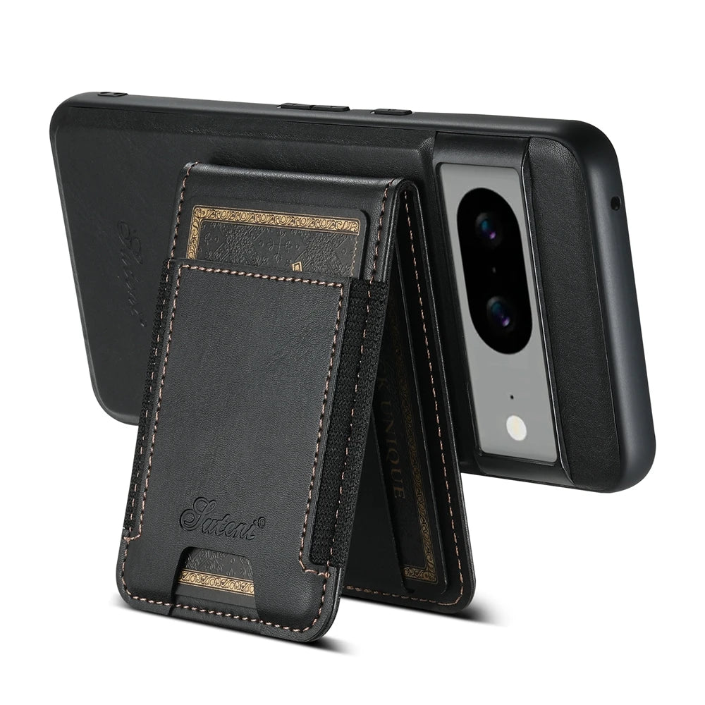 PureGuardCases Oil Wax Leather MagSafe Wallet Case for Google Pixel