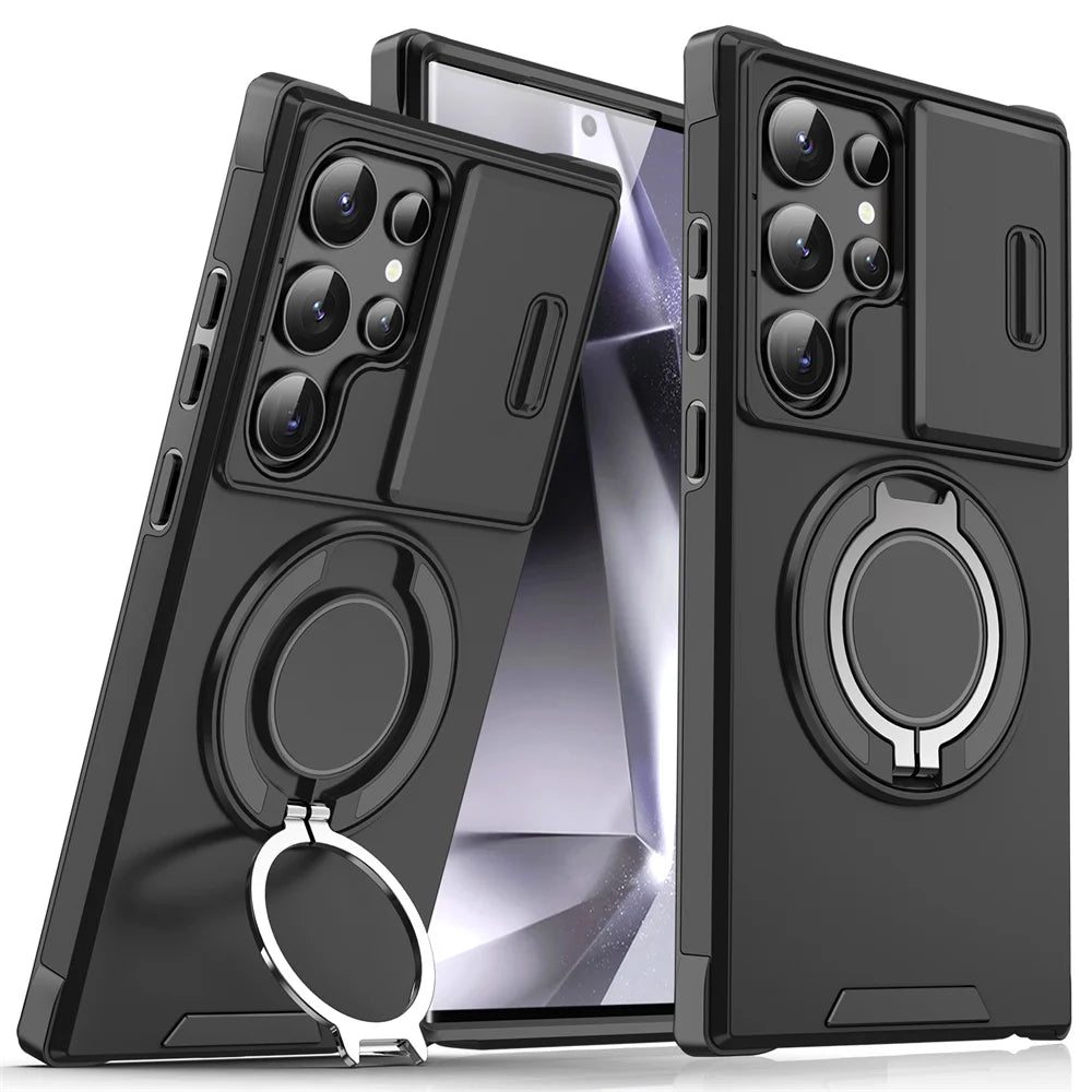 Slide Camera Cover Ring Stand Case for Samsung Galaxy S & A - Product View 10