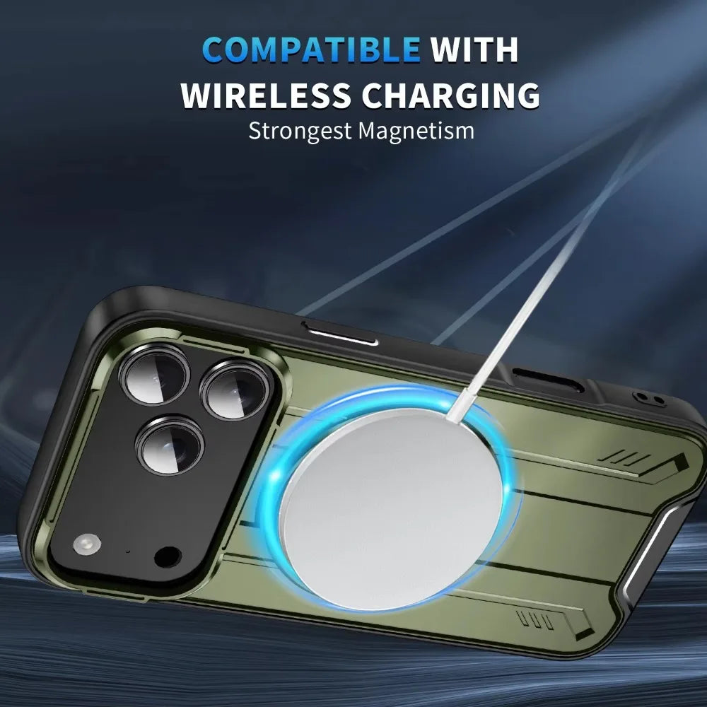 PureGuardCases 360° Rotate Stand iPhone Case – MagSafe Shockproof Armor Cover