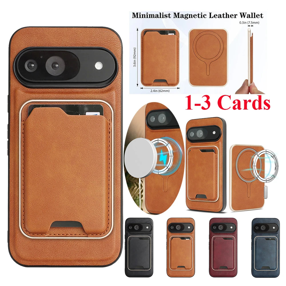 PureGuardCases 2-in-1 Magnetic Leather Wallet Case for Google Pixel
