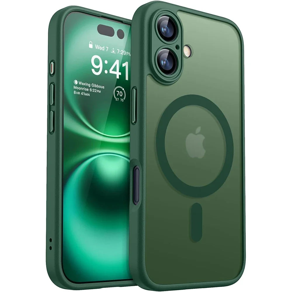 PureGuardCases Luxury Matte Translucent iPhone Case – MagSafe Shockproof Cover