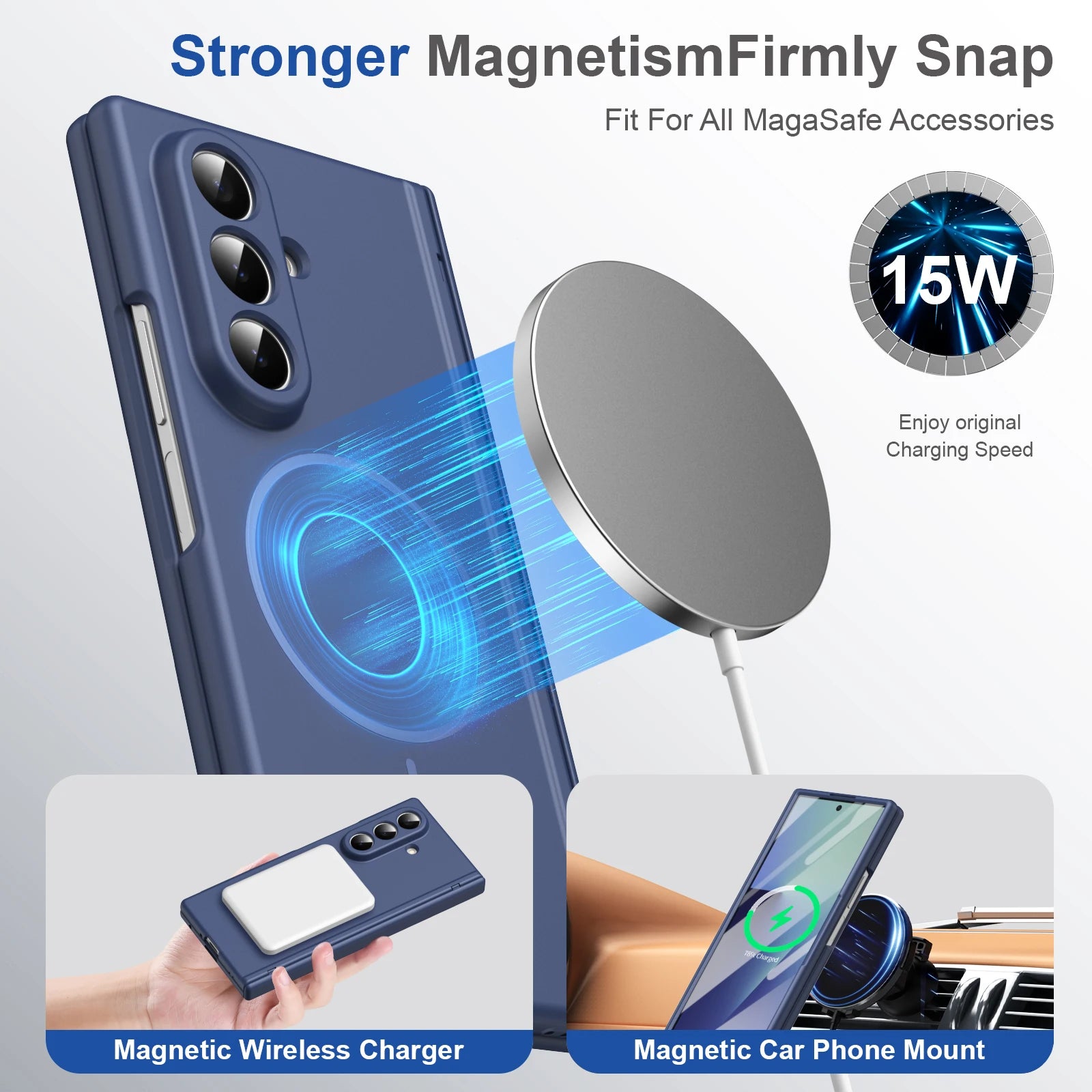 PureGuardCases Magnetic Hinge Protection Case for Samsung Galaxy Z Fold