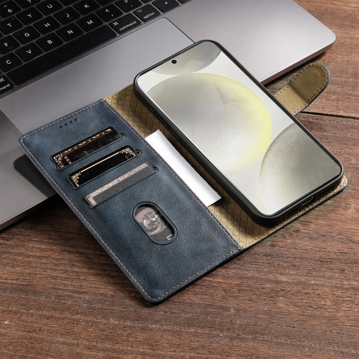 Classic Magnetic Leather Flip Wallet Case for Samsung Galaxy A Series - Product View 9