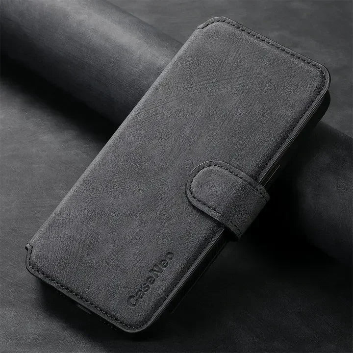 Black 2-in-1 detachable RFID magnetic leather card holder wallet case for Google Pixel 11, 10 and 9 series