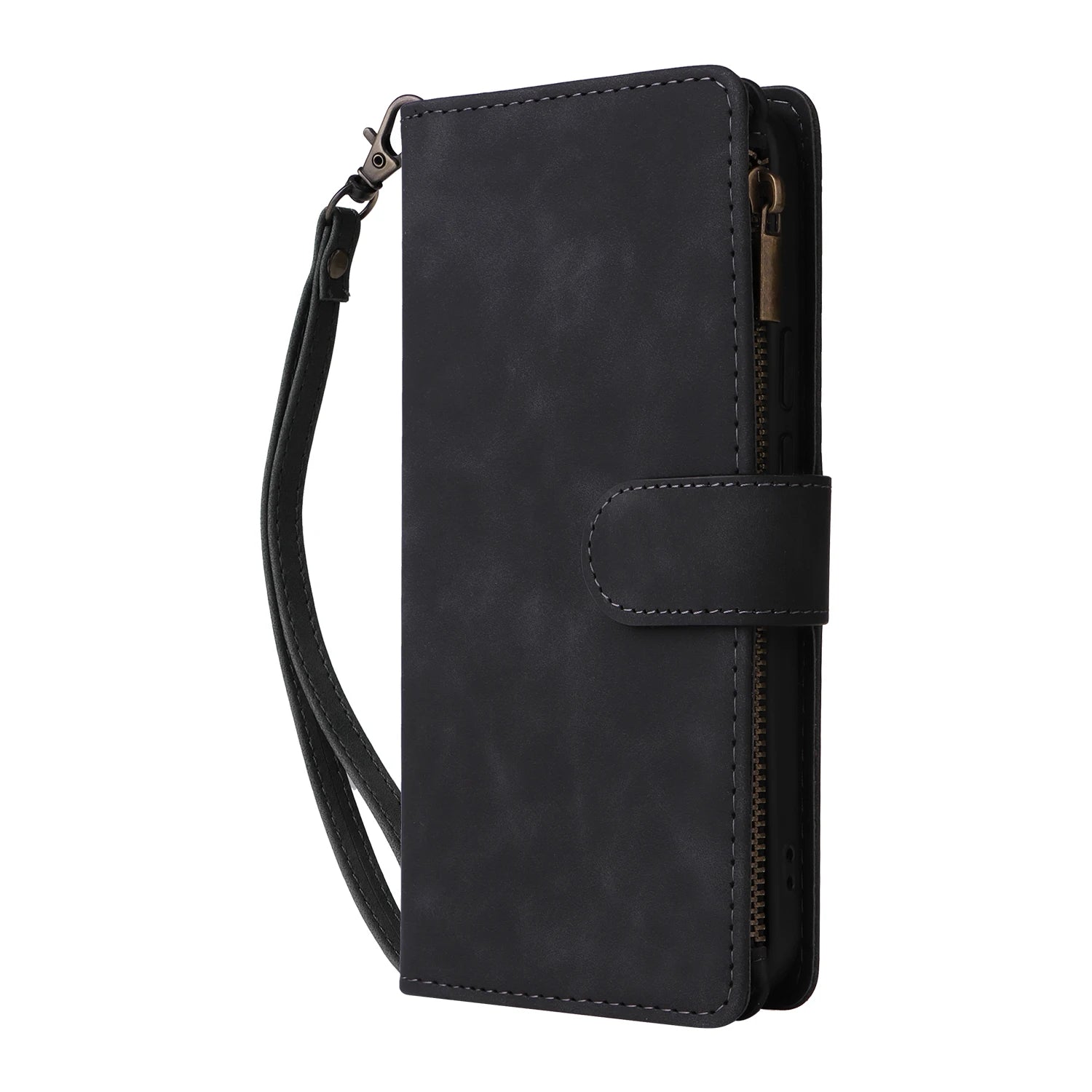 PureGuardCases Zipper Leather Wallet Case for Google Pixel