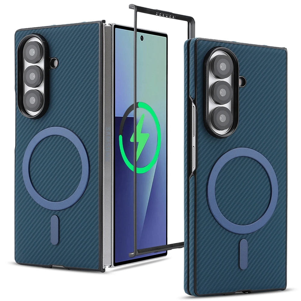 PureGuardCases Carbon Fiber Magnetic Case for Samsung Galaxy Z Fold