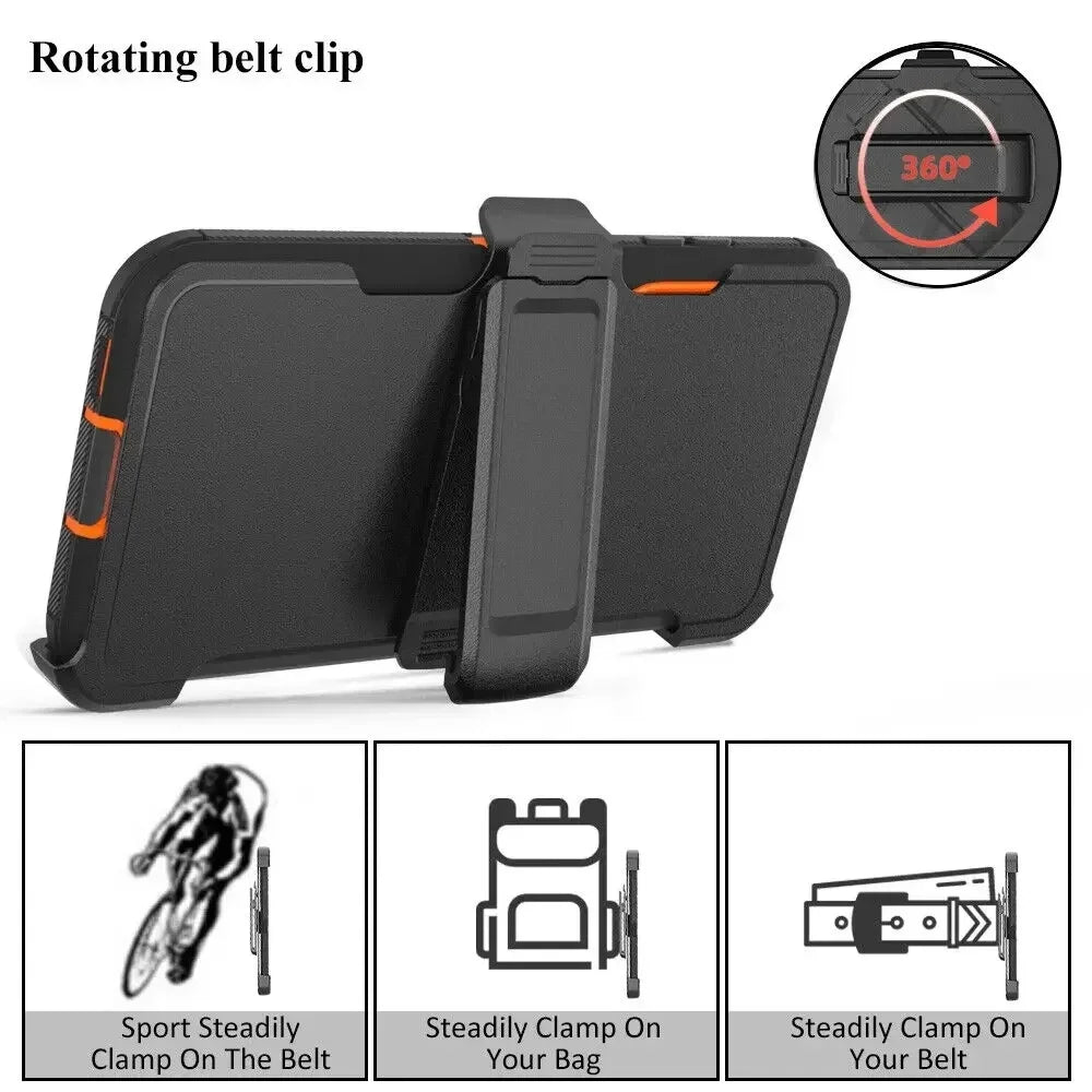 PureGuardCases 3-in-1 Military Armor Belt Clip Case for Samsung Galaxy