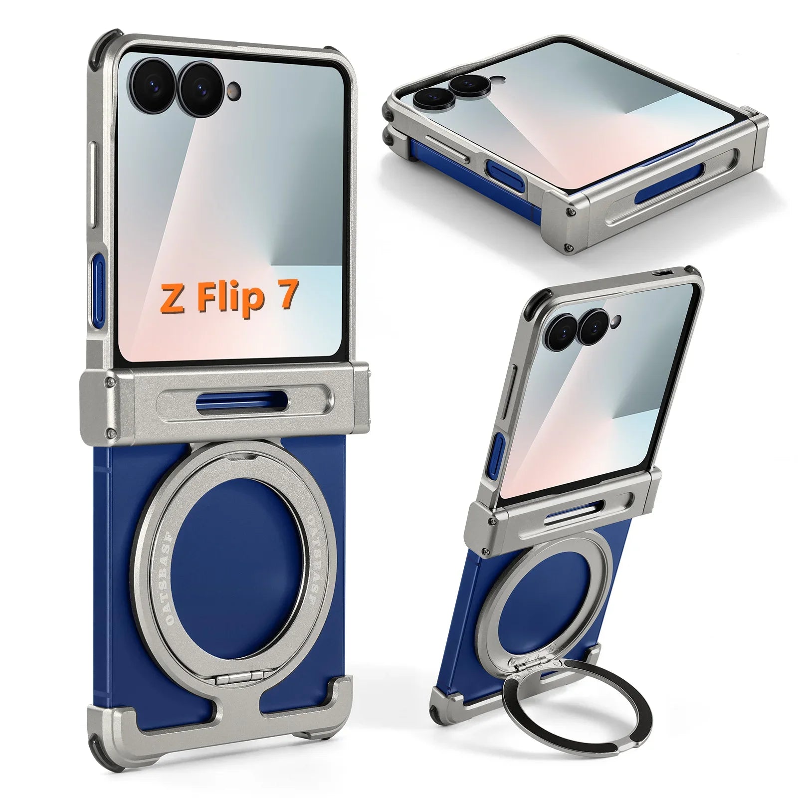 Eary for Samsung Galaxy Z Flip 7 6 Case for MagSafe 360°Rotatable Magnetic Kickstand Wireless Charging Anti Scratch Phone Cover