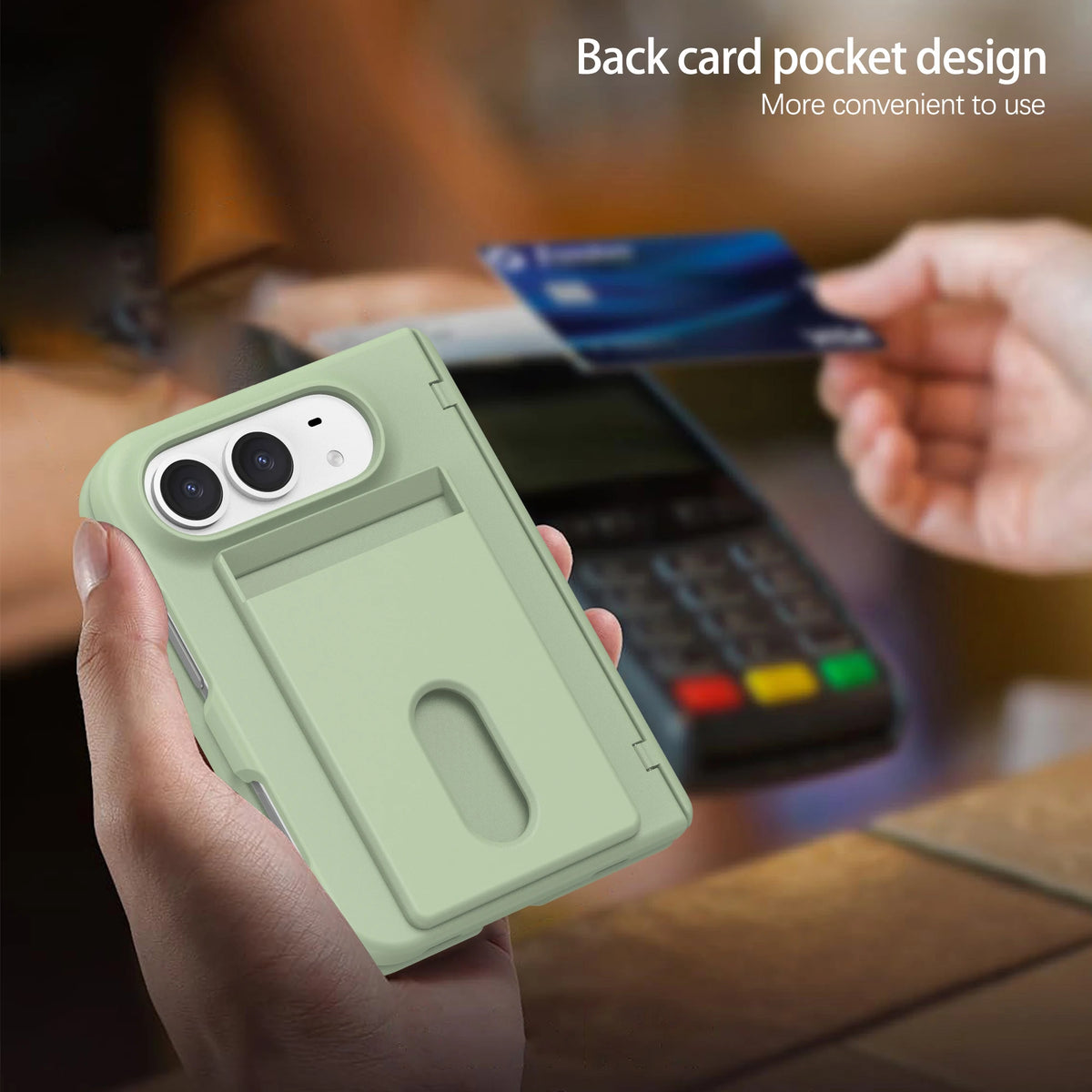 Card Slot Hinge Case for iPhone Duo, Skin-Feel Frosted - Product View 5