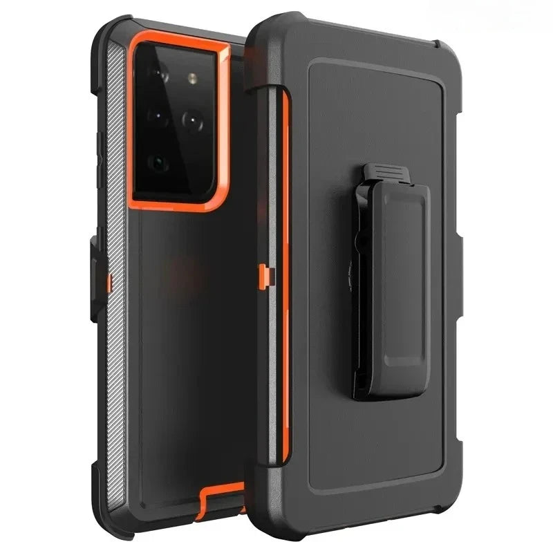 PureGuardCases 3-in-1 Military Armor Belt Clip Case for Samsung Galaxy