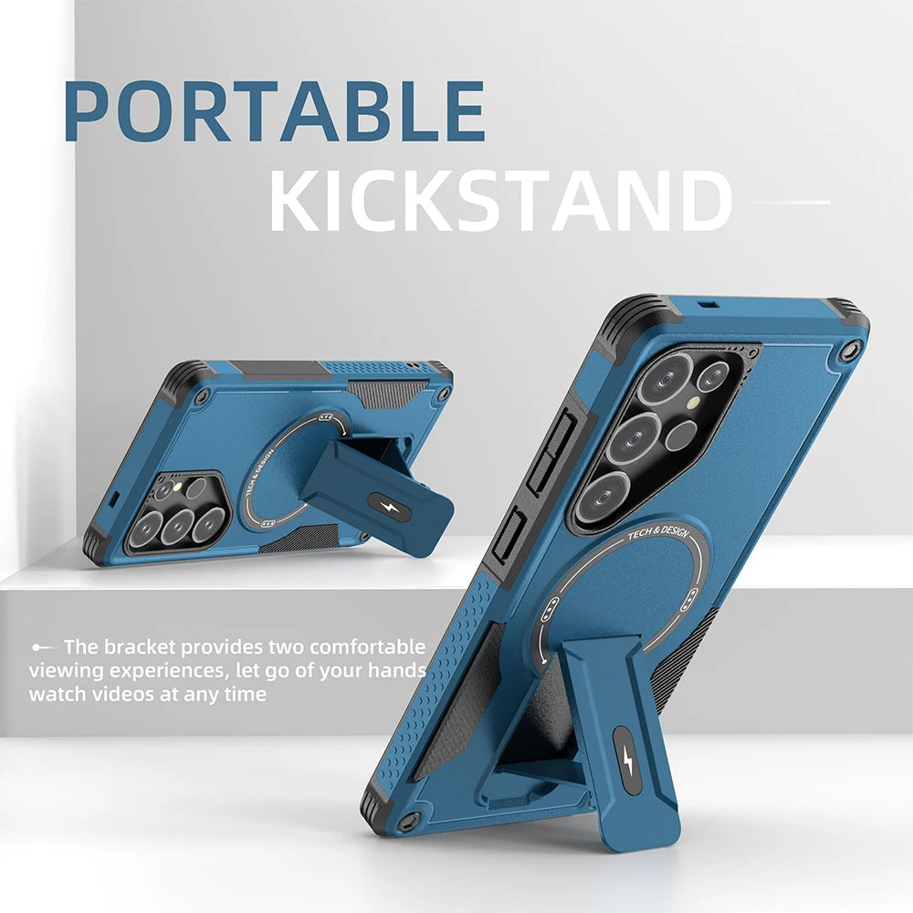 Fold Stand Armor Case Galaxy S & A, Navy Blue