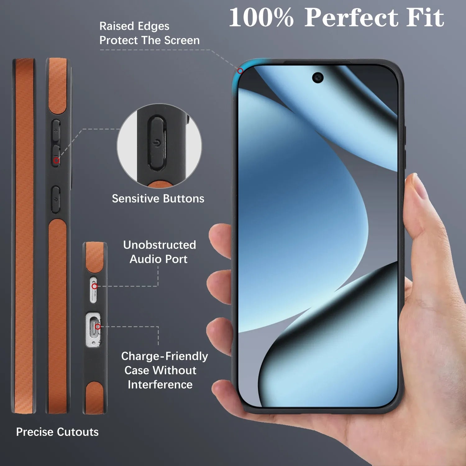 PureGuardCases Carbon Fiber Magnetic Leather Case for Google Pixel