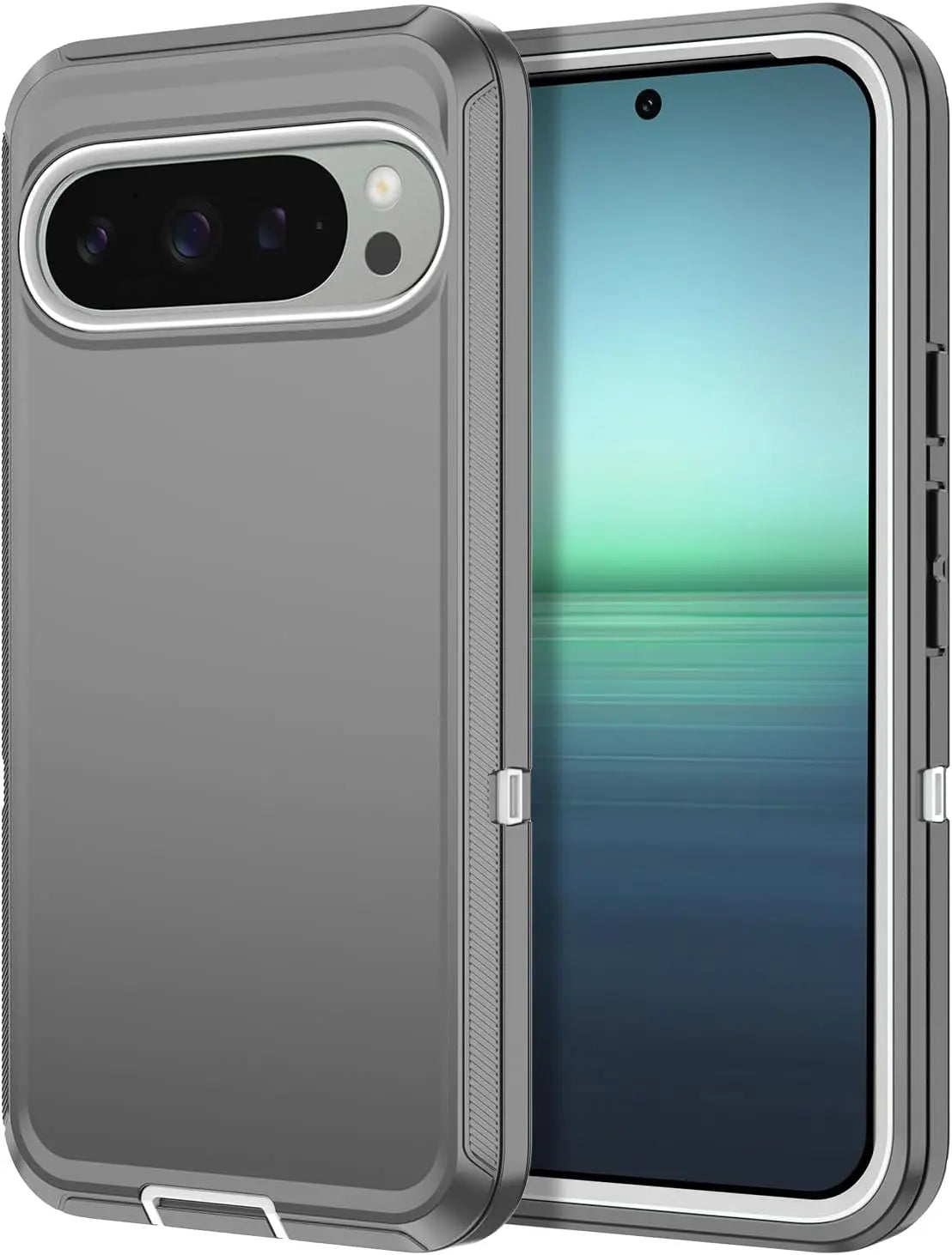 3-Layer Rugged Case Pixel 8-11, Gray-White