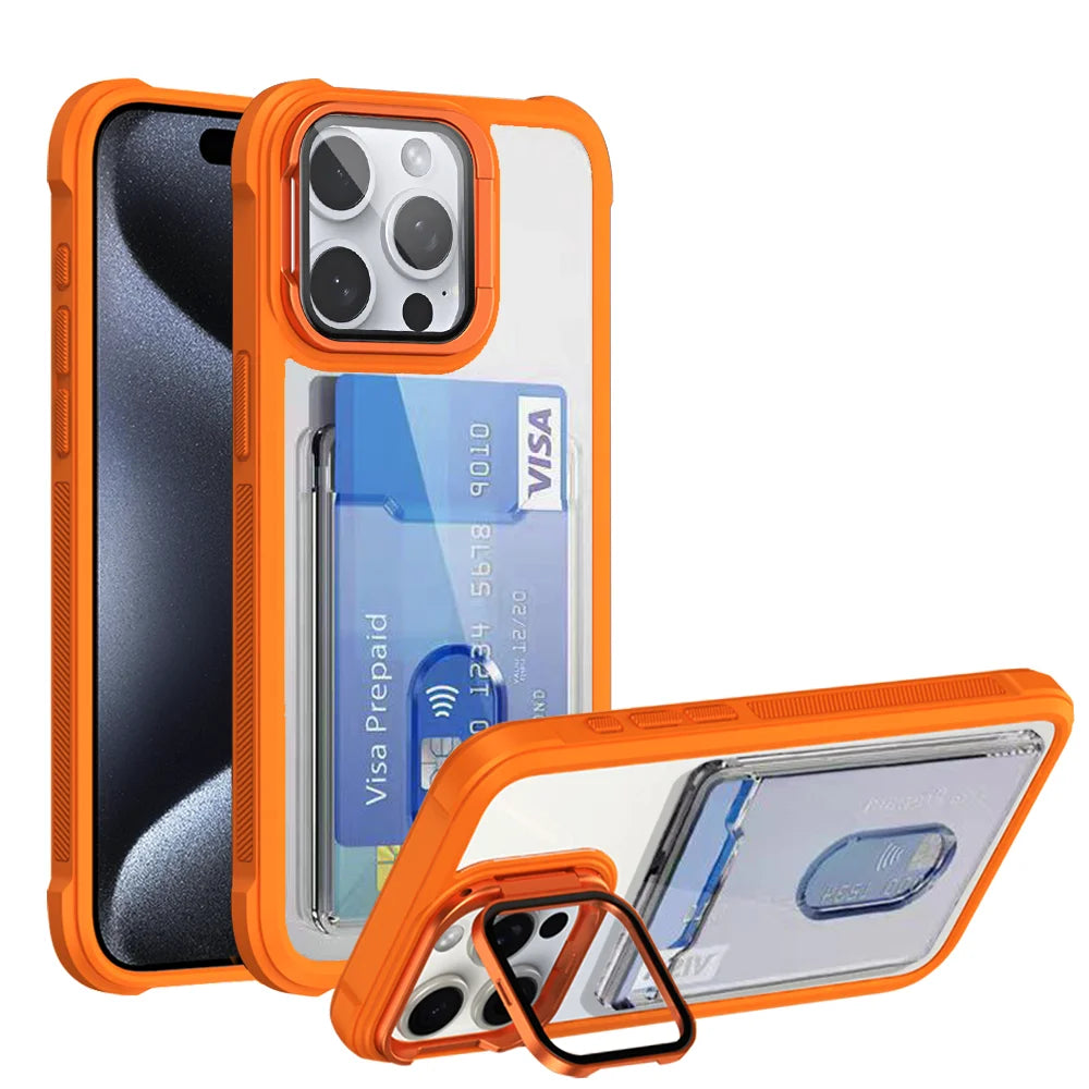 Clear Card Case iPhone 11-18, Orange
