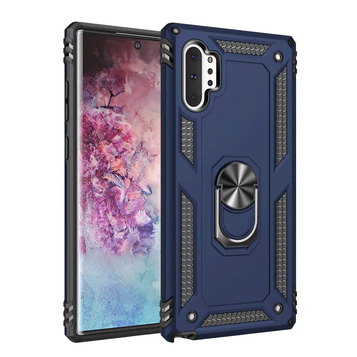 PureGuardCases Military Armor Ring Kickstand Case for Samsung Galaxy Note 10