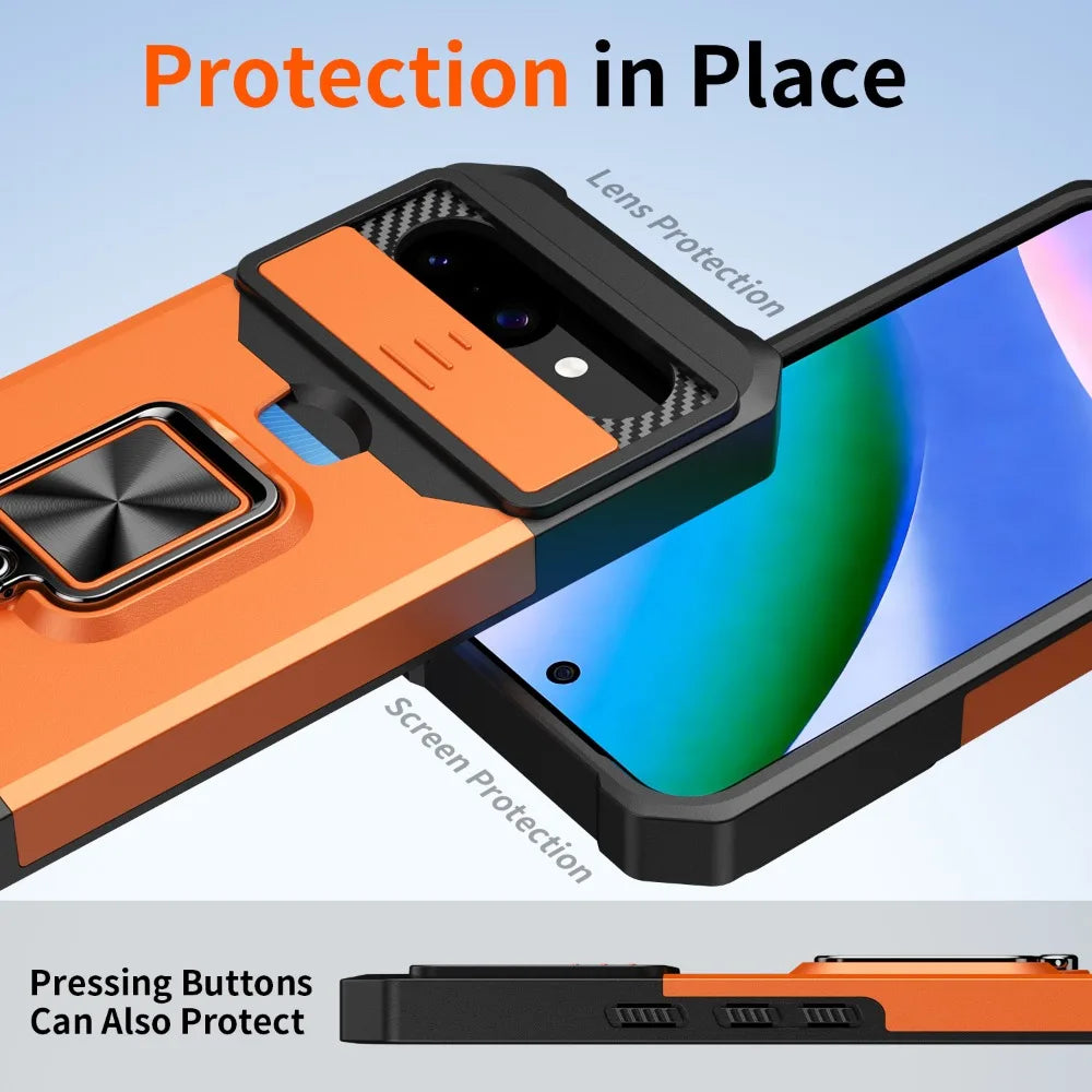 PureGuardCases Armor Ring Wallet Case for Google Pixel