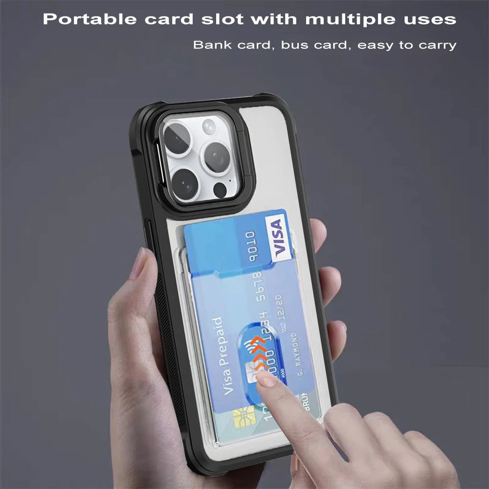 Clear Card Case iPhone 11-18, front & back