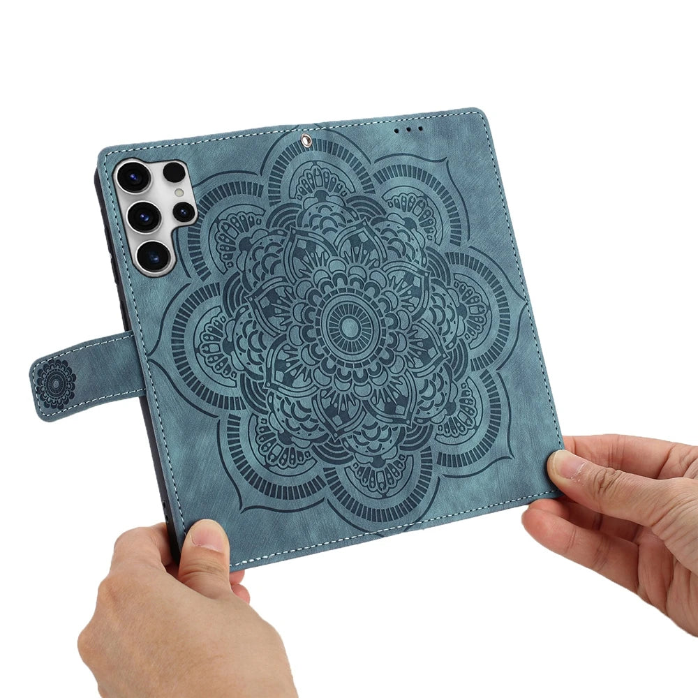 Embossed Mandala & Butterfly Leather Wallet Flip Case for Samsung Galaxy S26, S25, S24 & S23 - image 7