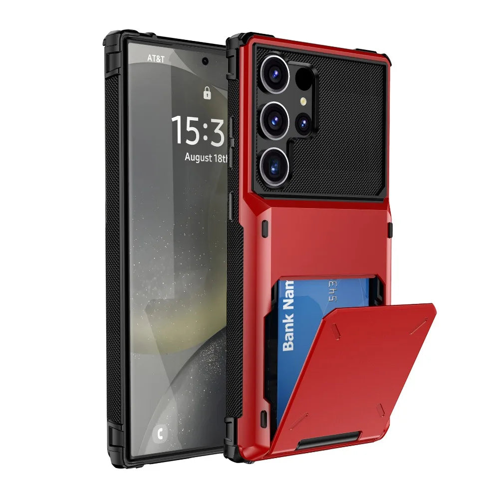 Phone Case for Samsung Galaxy S24 S23 FE S25 S26 Ultra S22 S21 Plus A17 A16 A06 A15 A25 A35 A55 Wallet with Card Holder Cover