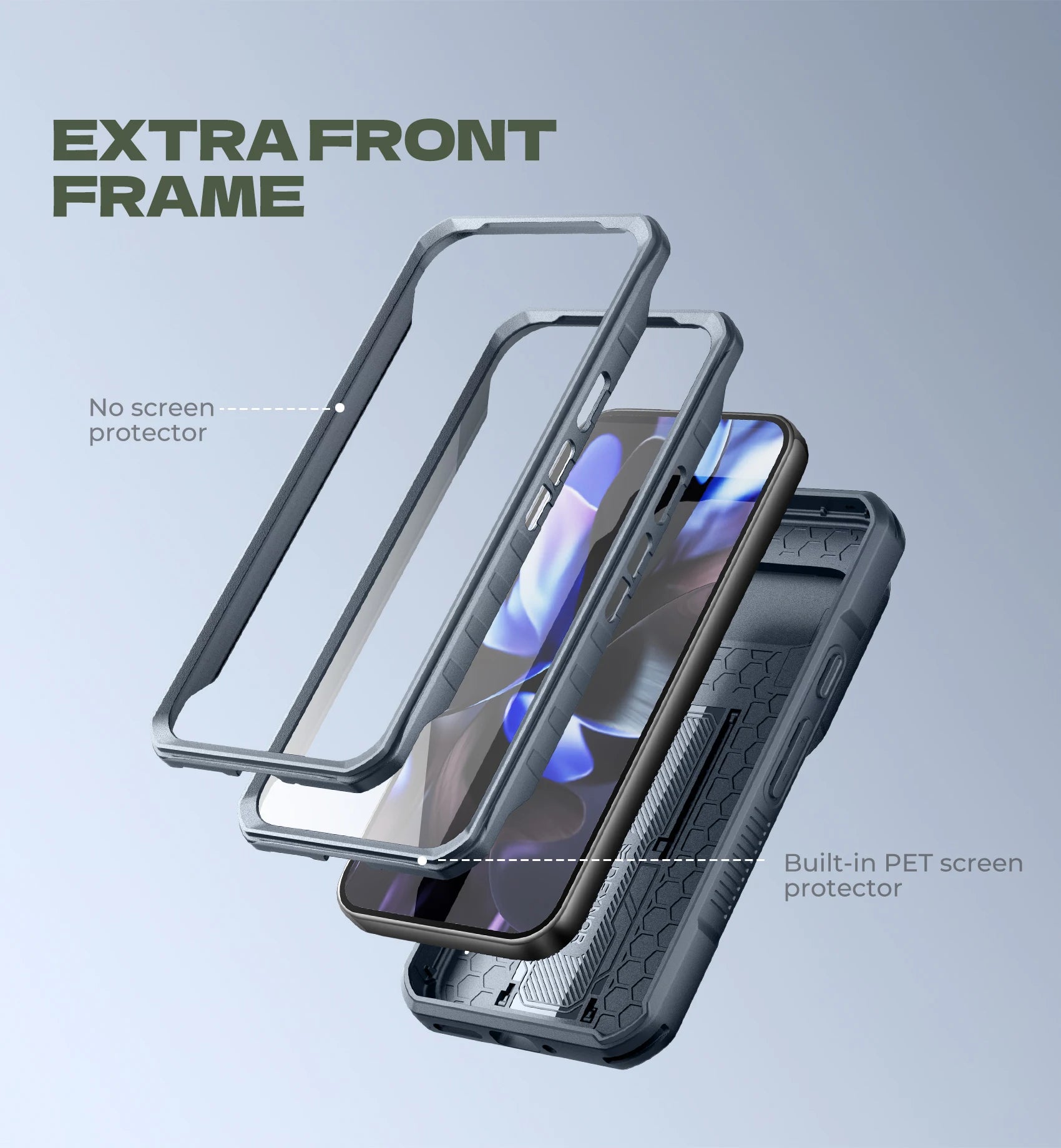 PureGuardCases Rugged Armor Case with Camera Cover for Google Pixel