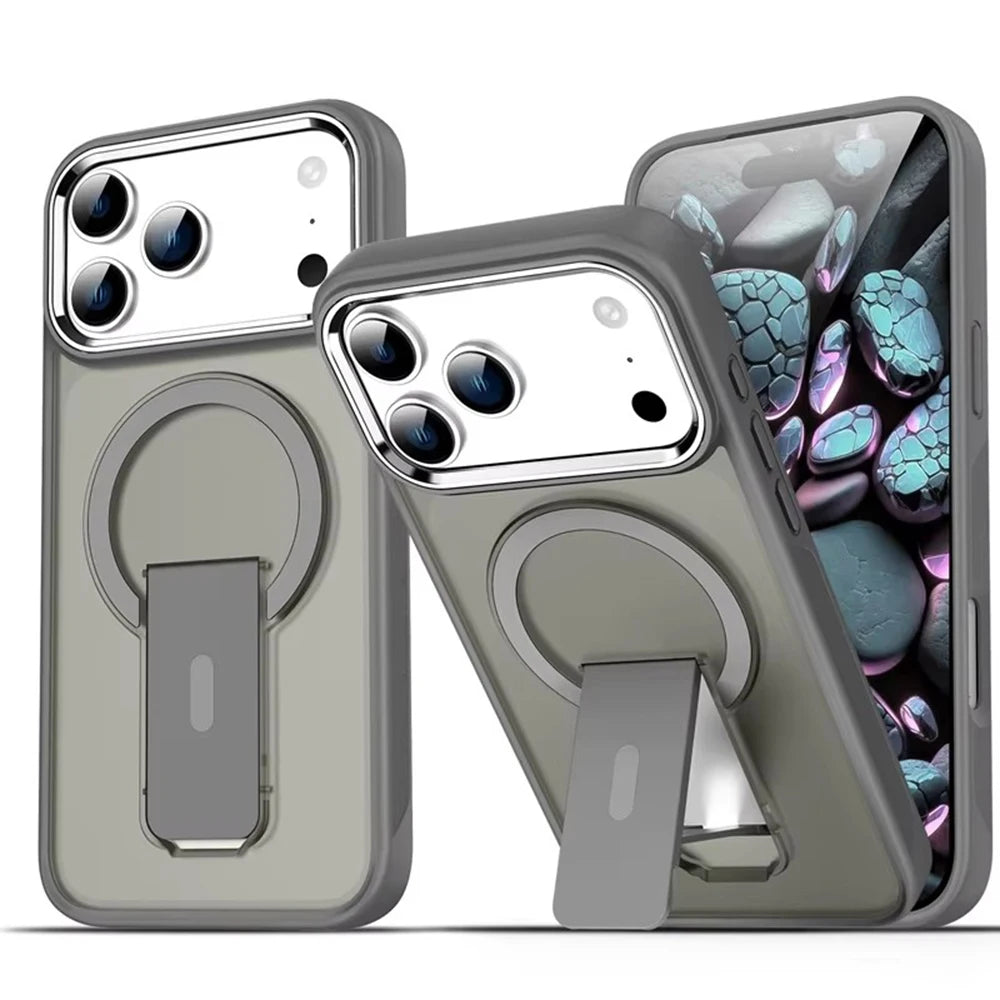 PureGuardCases Luxury MagSafe Stand iPhone Case – Matte Shockproof Cover