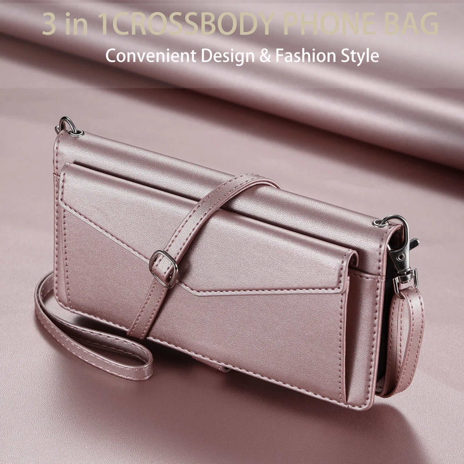 PureGuardCases Crossbody Leather Wallet iPhone Case – Card Pocket Shoulder Cover
