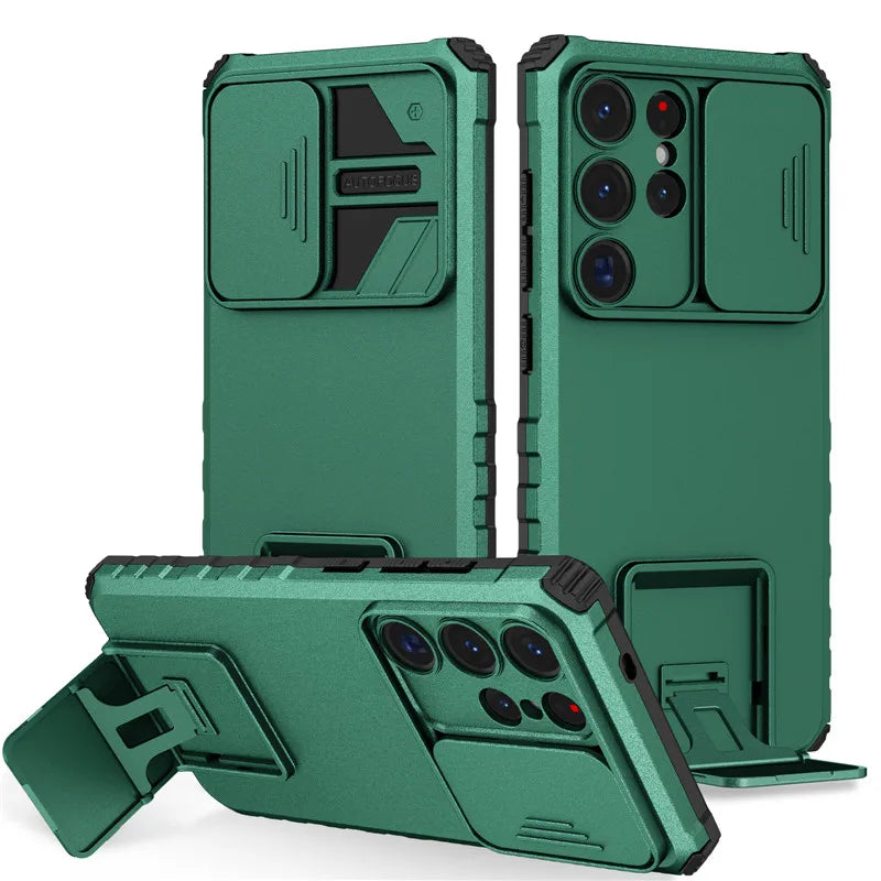 PureGuardCases Armor Case with Sliding Camera Cover for Samsung Galaxy