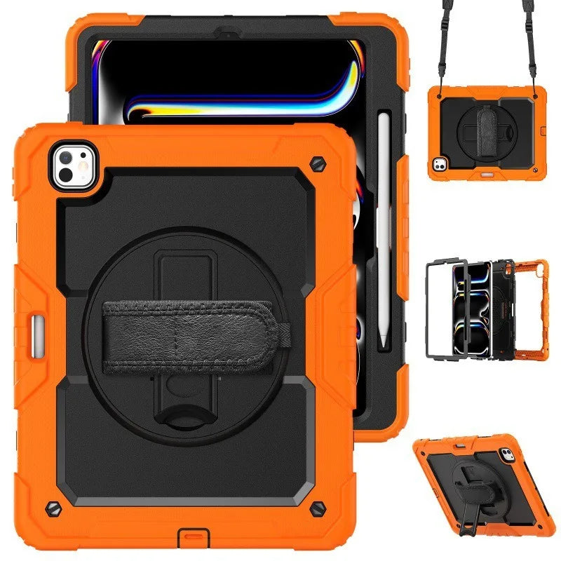 PureGuardCases Rugged Kickstand Case with Shoulder Strap for iPad