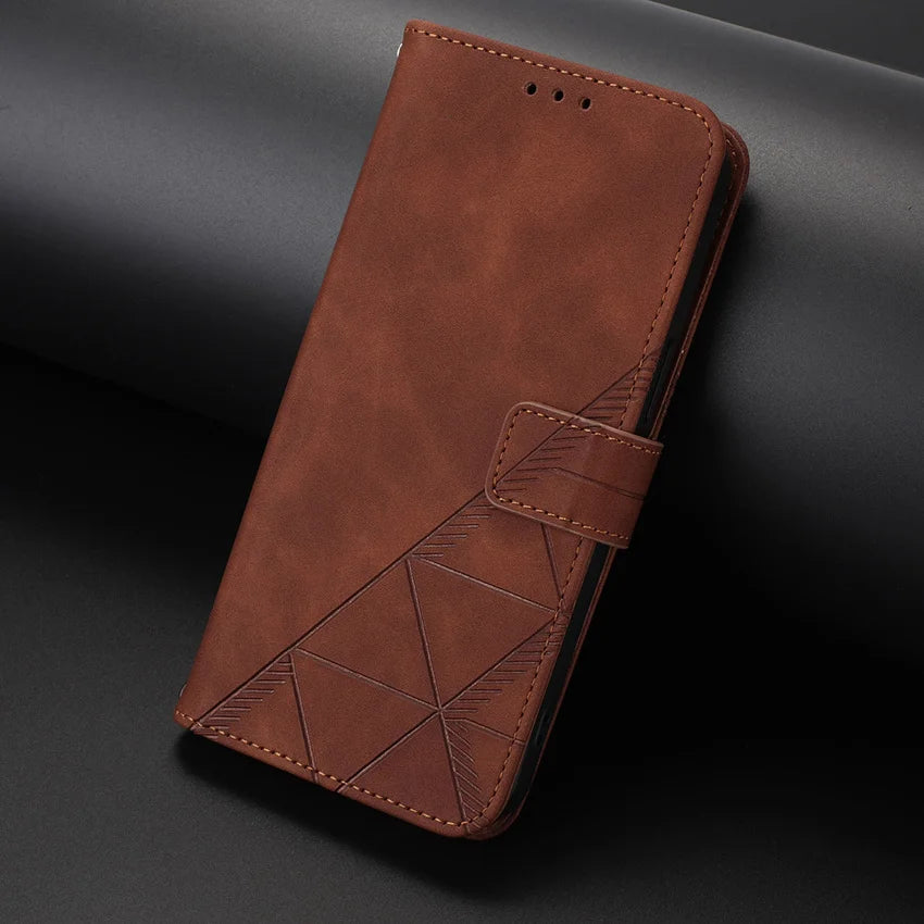 Skin-Feel Wallet Case Galaxy S20-S26, Brown