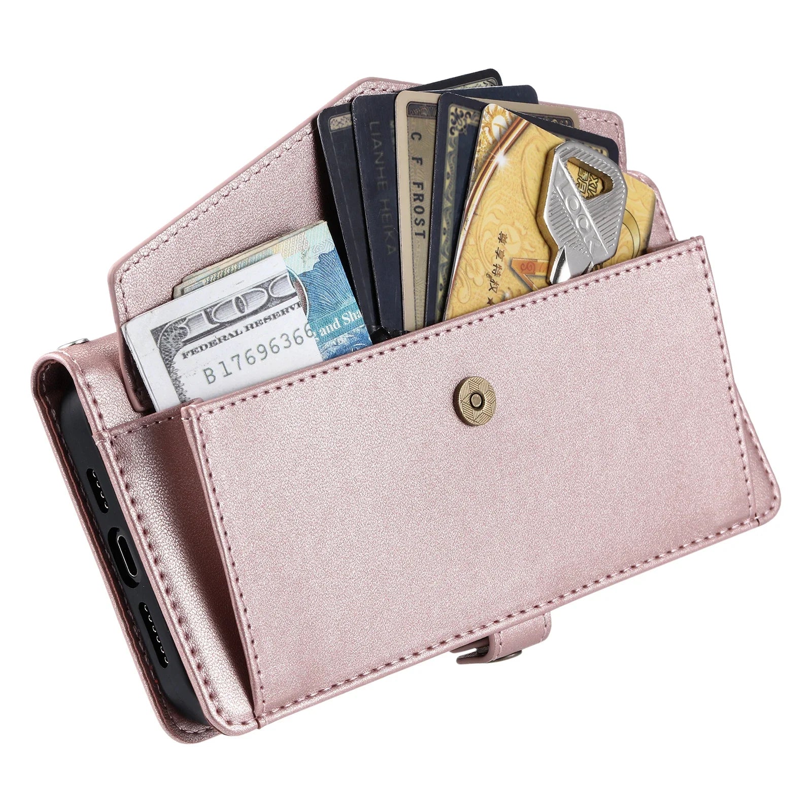 PureGuardCases Crossbody Leather Wallet iPhone Case – Card Pocket Shoulder Cover