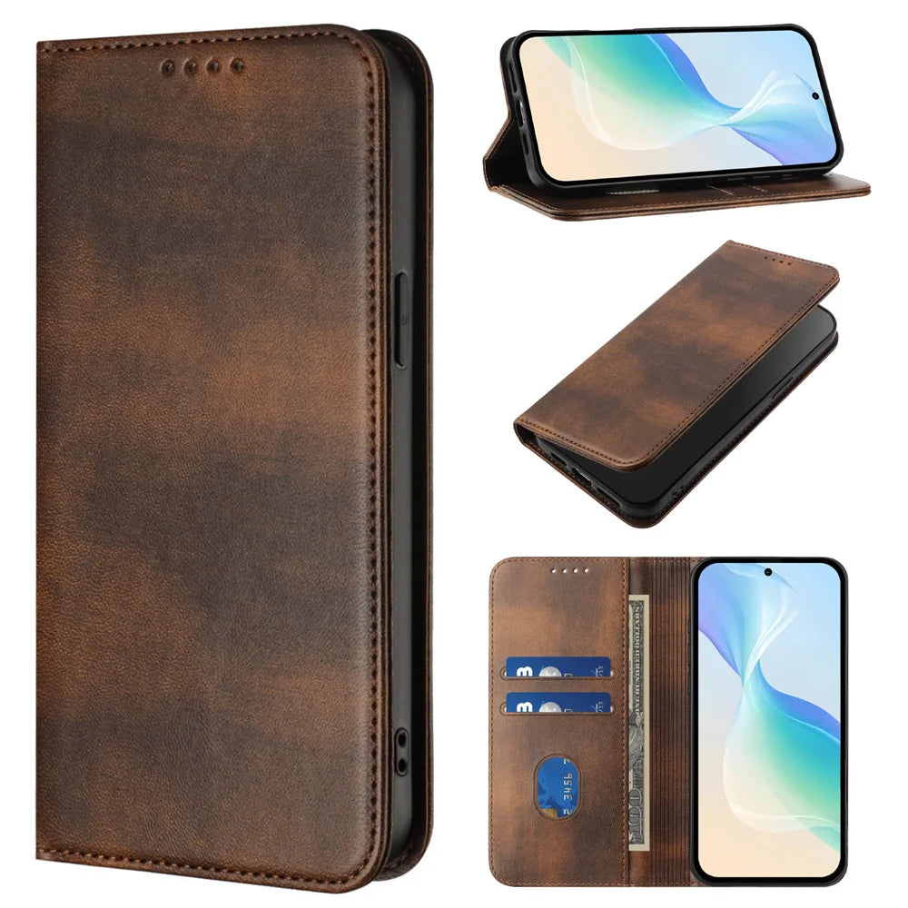 Magnetic Flip Case iPhone 11-18, Brown
