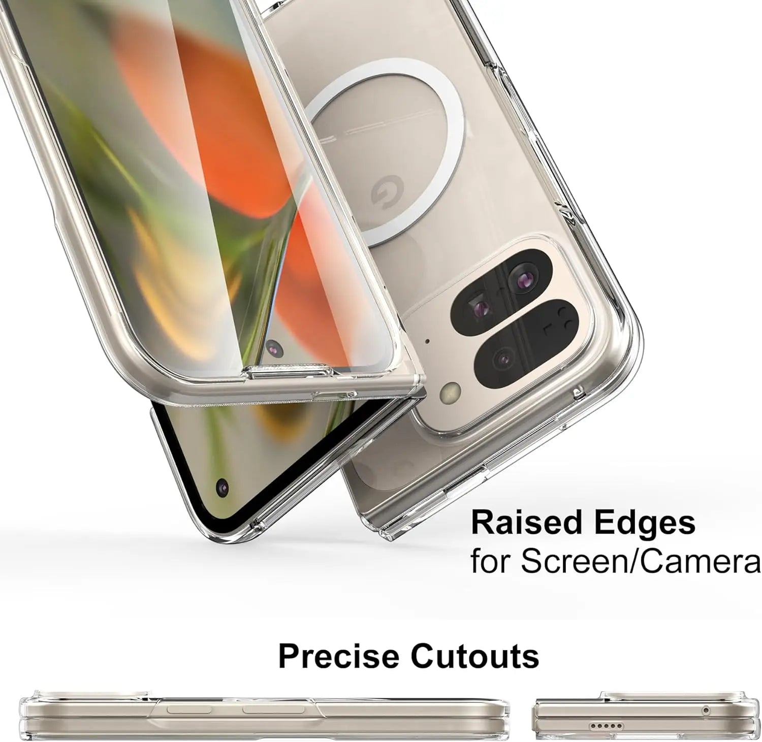 PureGuardCases Clear Magnetic Case for Google Pixel Fold