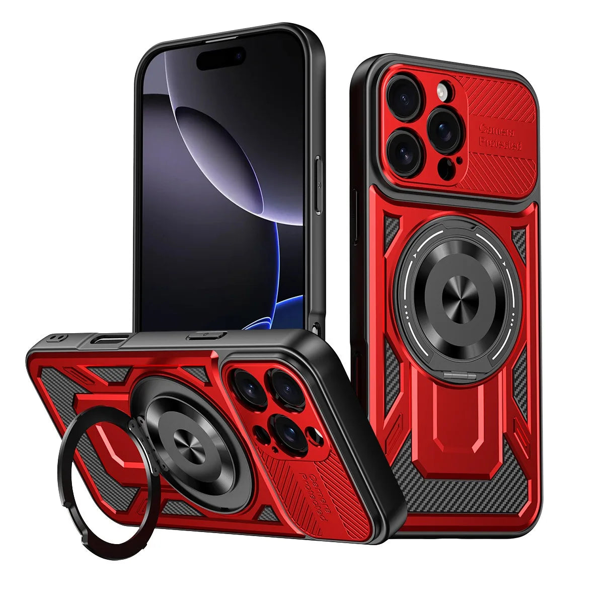 PureGuardCases 360° Rotatable Kickstand iPhone Case – MagSafe Shockproof Cover