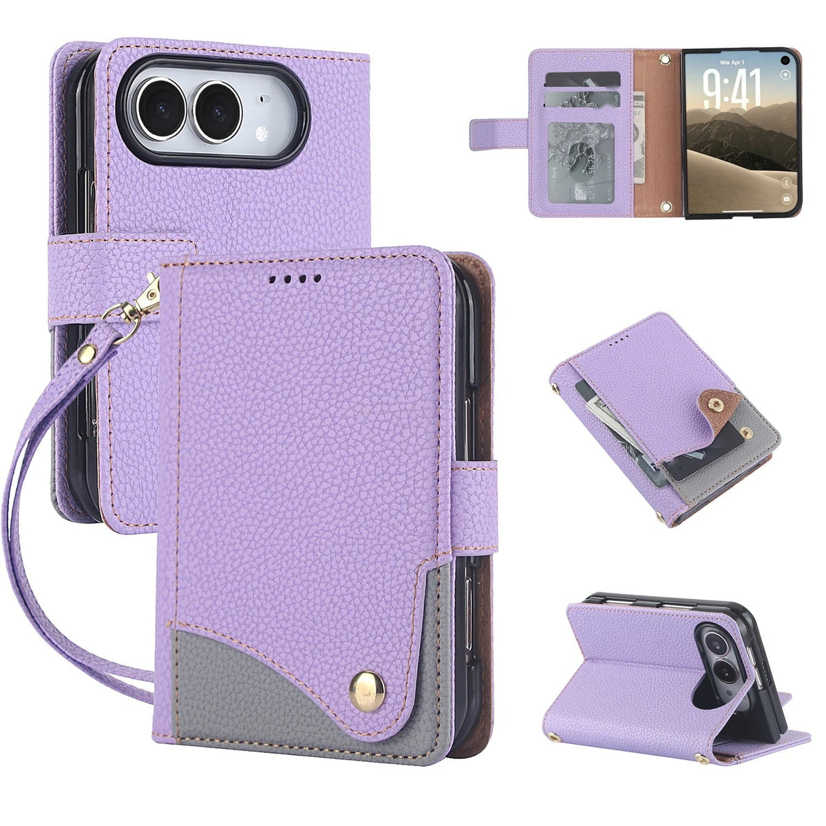 Two-Tone Crossbody Case iPhone Duo, Purple