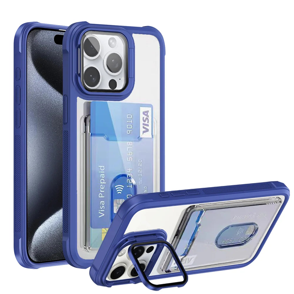Clear Card Case iPhone 11-18, Navy Blue