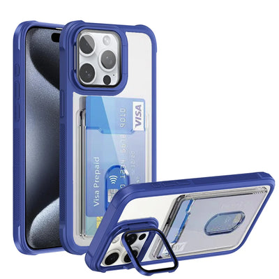 Clear Card Case iPhone 11-18, Navy Blue