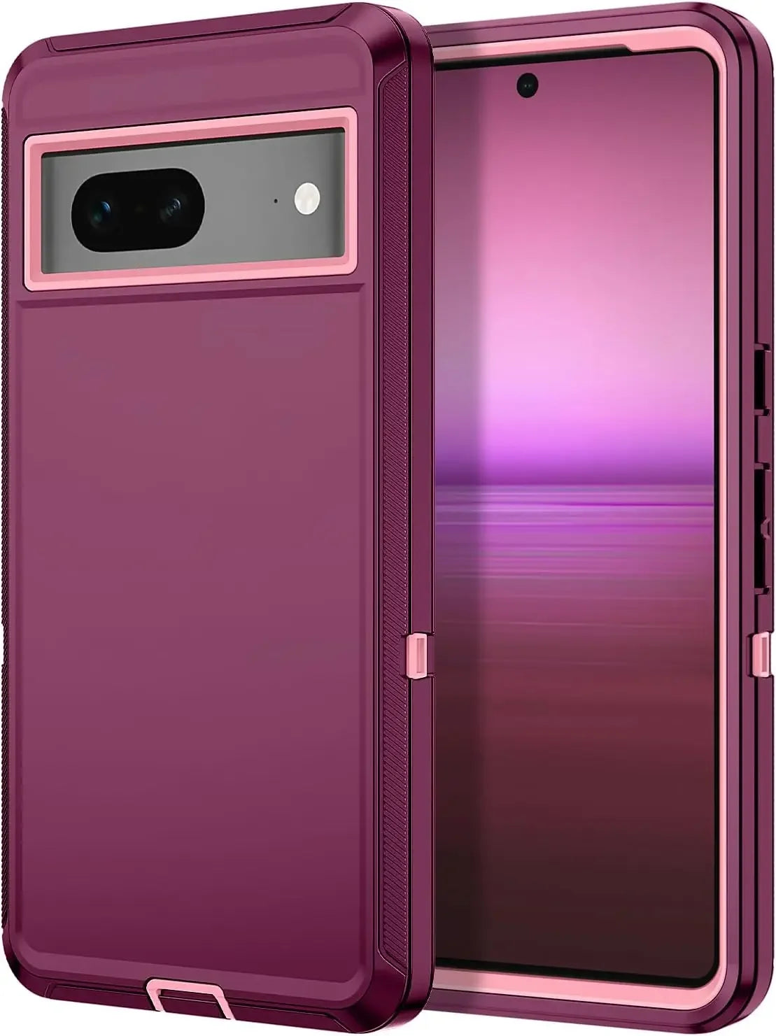 3-Layer Rugged Case Pixel 8-11, Wine Red-Pink