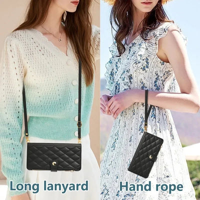 Quilted Zipper Crossbody Leather Wallet Case for Samsung Galaxy S & A - image 6