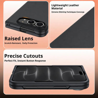 Slim Grid Leather Case iPhone Duo, side angle
