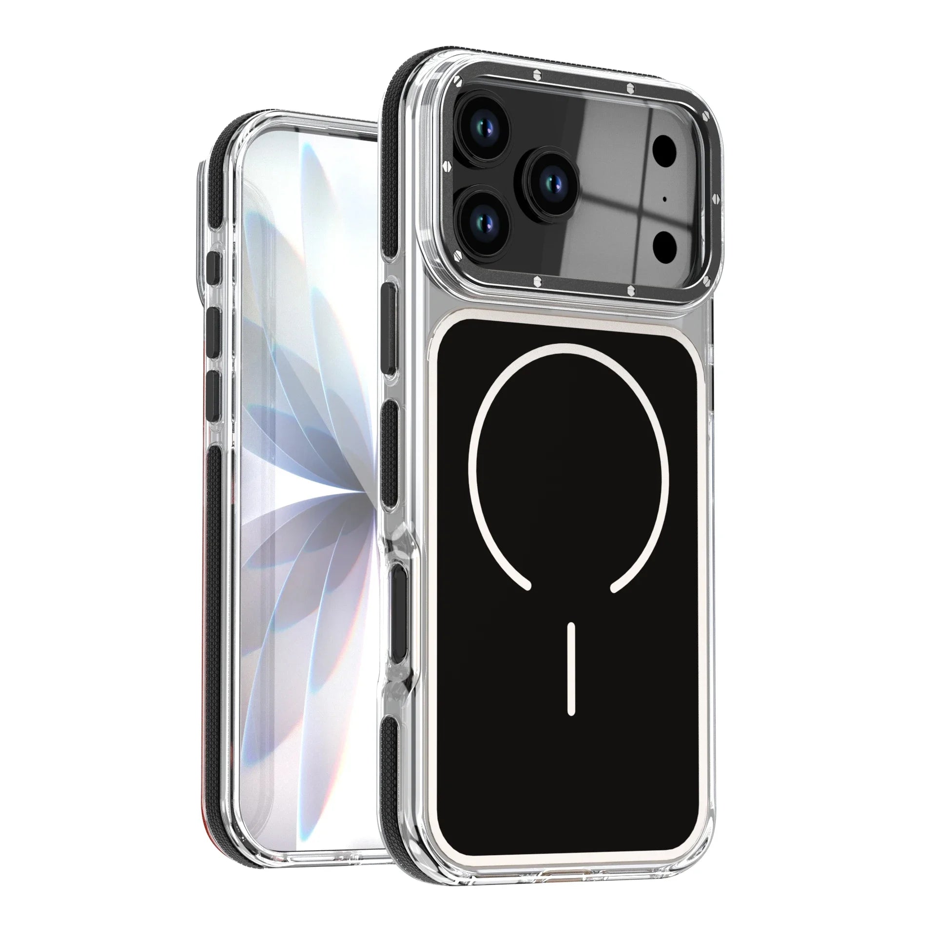 PureGuardCases Luxury Two-Tone Clear iPhone Case – Strong Magnetic MagSafe Cover