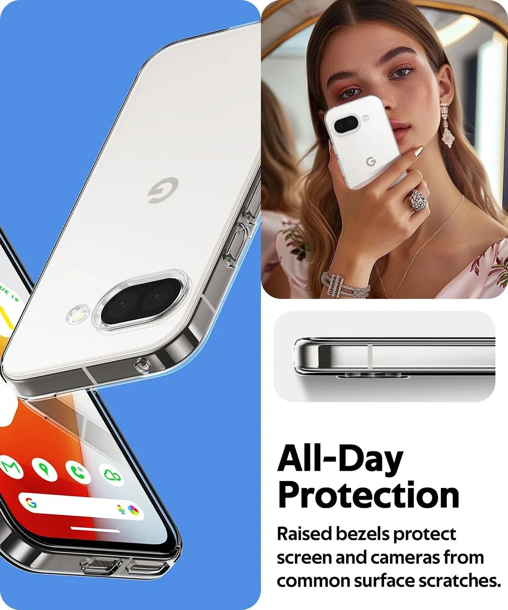 PureGuardCases Clear Shockproof Silicone Case for Google Pixel