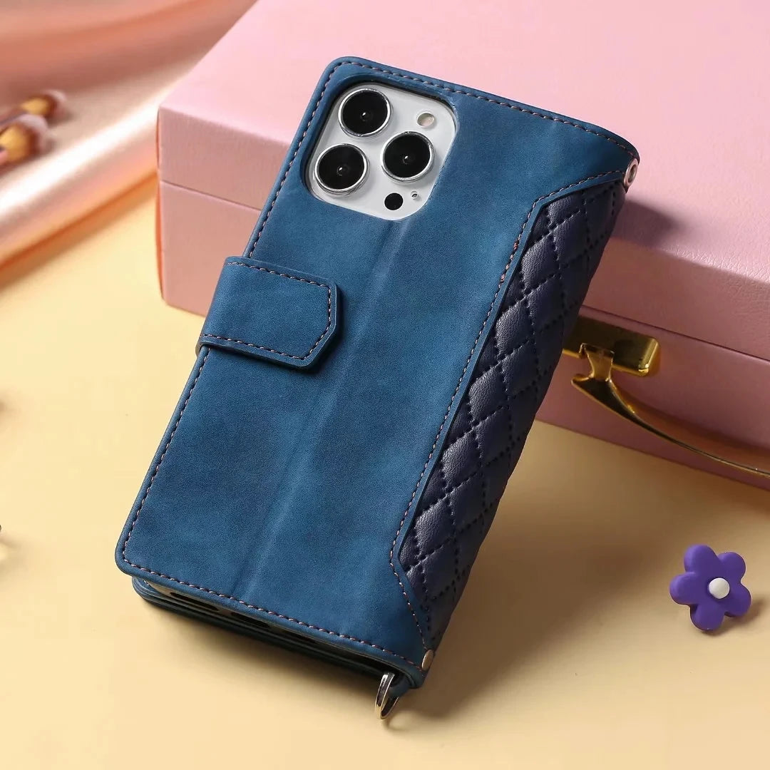 Rhombic Wallet Case Galaxy S & A, air-cushion corners