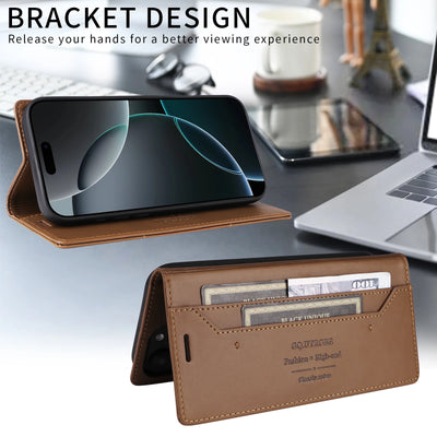 PureGuardCases Magnetic Leather Wallet Case for Google Pixel